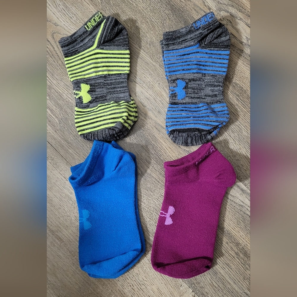 Under Armour Women's Striped and Solid Socks - Green, Blue, Purple